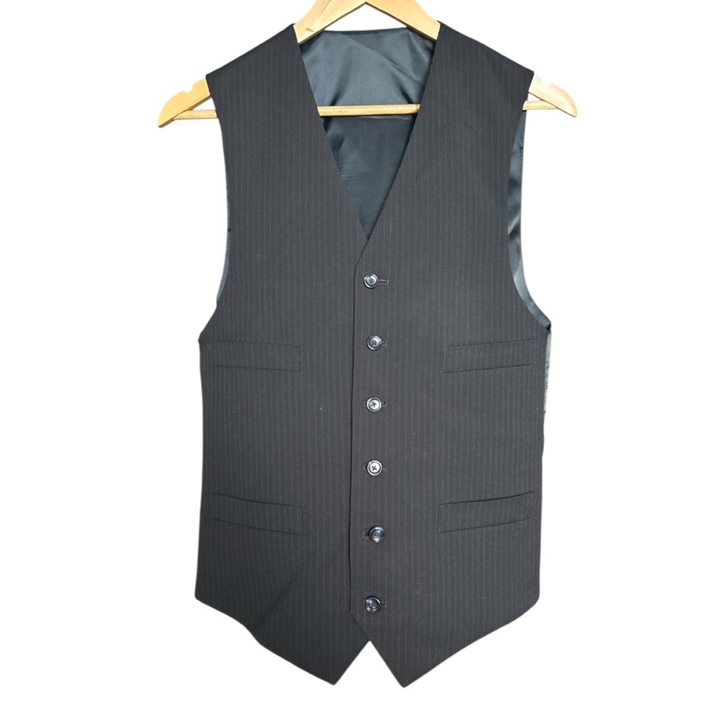 Classic Black Pinstripe Men's Vest
